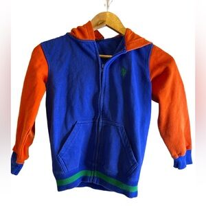 U.S. Polo Assn. Kids Hoodie Small 6–7 Blue Orange Zip Up Sweatshirt Jacket